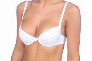 Female Torso With Small Breasts Wearing White Bra Copy